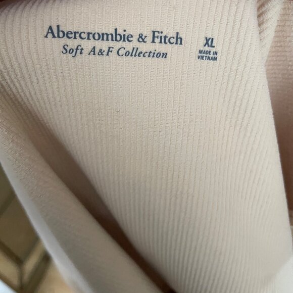 Abercrombie & Fitch Soft A&F Collection Ribbed Beige Tank Top Women XL Made In V - Picture 4 of 4